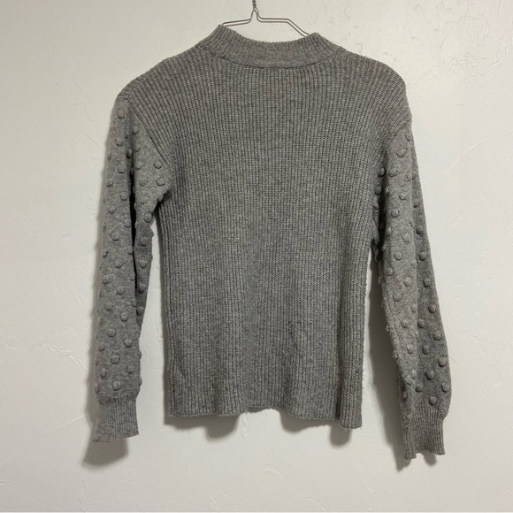 Vince Camuto Gray Sweater Pullover Crew Neck Women's Small Polka Dot Sleeves - Picture 4 of 5